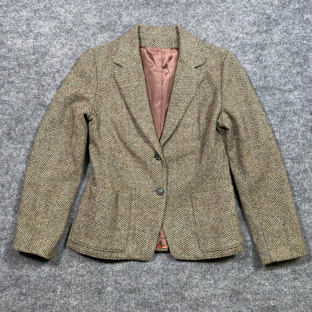 Kirkland Hall Vintage Tweed Blazer Brown Tan ILGWU Made in USA Women Jacket
